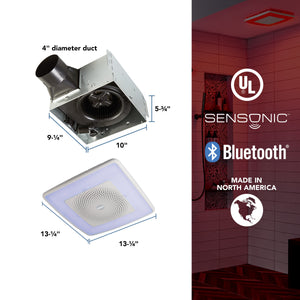 Broan-NuTone 110 CFM, 1.5 Sones ChromaComfort™ w/ Sensonic™  Bluetooth® Speaker Broan Bathroom Fan