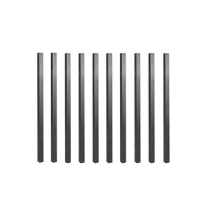 3/4"x26" Square Galvanized Steel Balusters, Black (10 Pack)