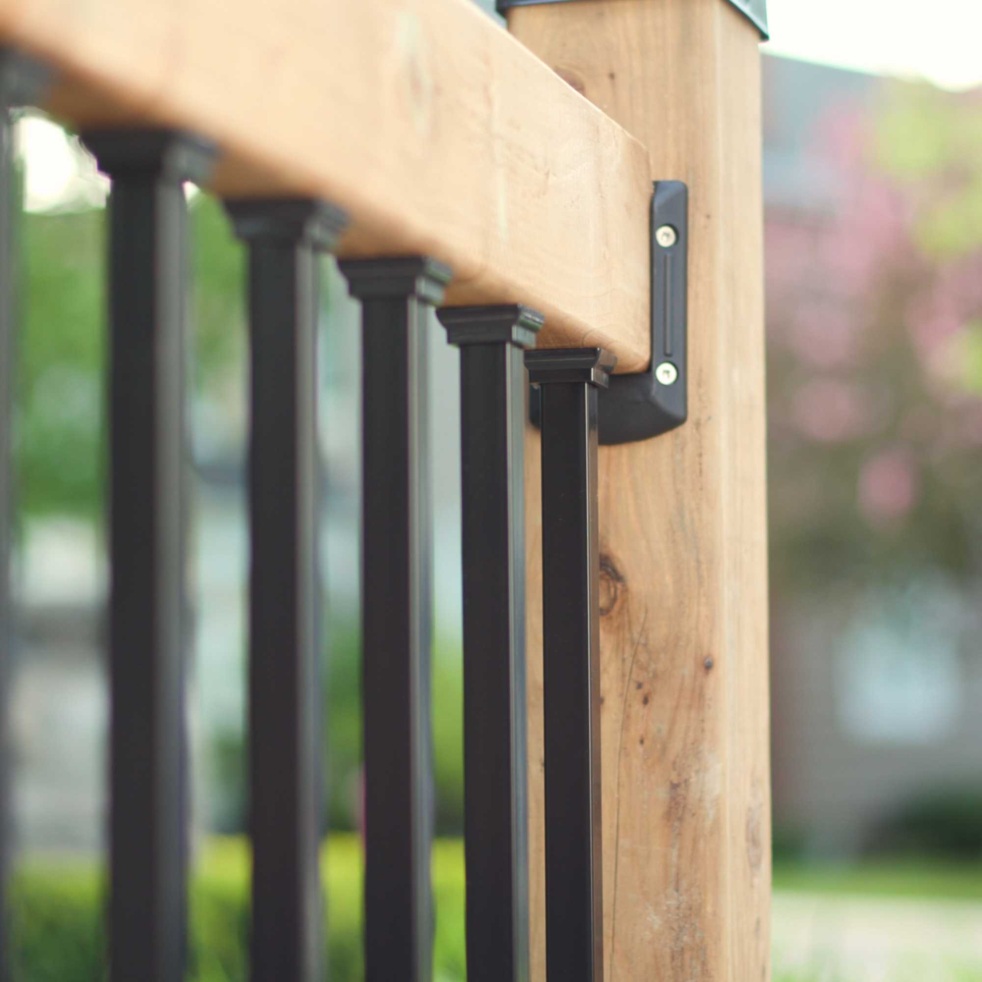 3/4"x32" Square Galvanized Steel Balusters, Black (10 Pack)