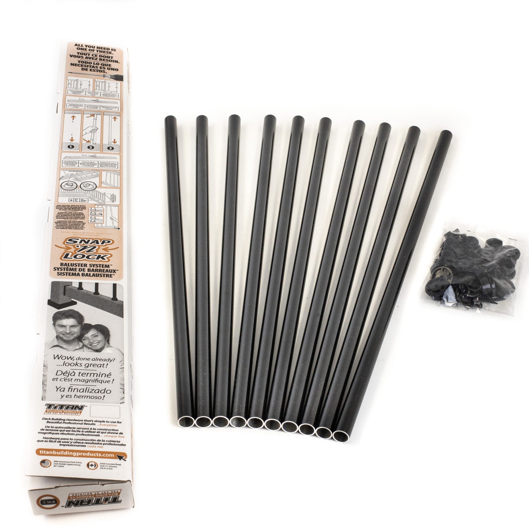 SNAP'N LOCK™ BALUSTER KIT ROUND 31" PK10 BLACK ALUM