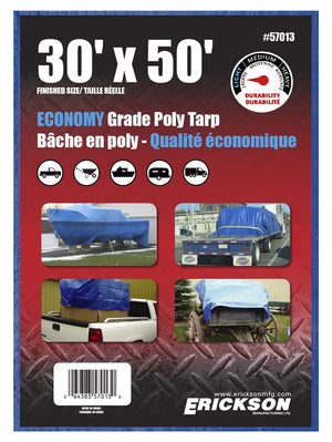 ALL-PURPOSE TARP 30 FT L X 50 FT W POLY BLUE