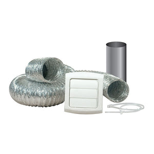 4"x8' Aluminum Dryer Vent Kit, White