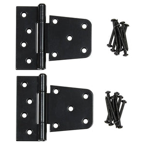 4" Galvanized Steel Tee Hinges, Black (2 Pack)