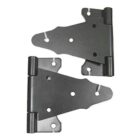 6" Galvanized Steel Tee Hinges, Black (2 Pack)