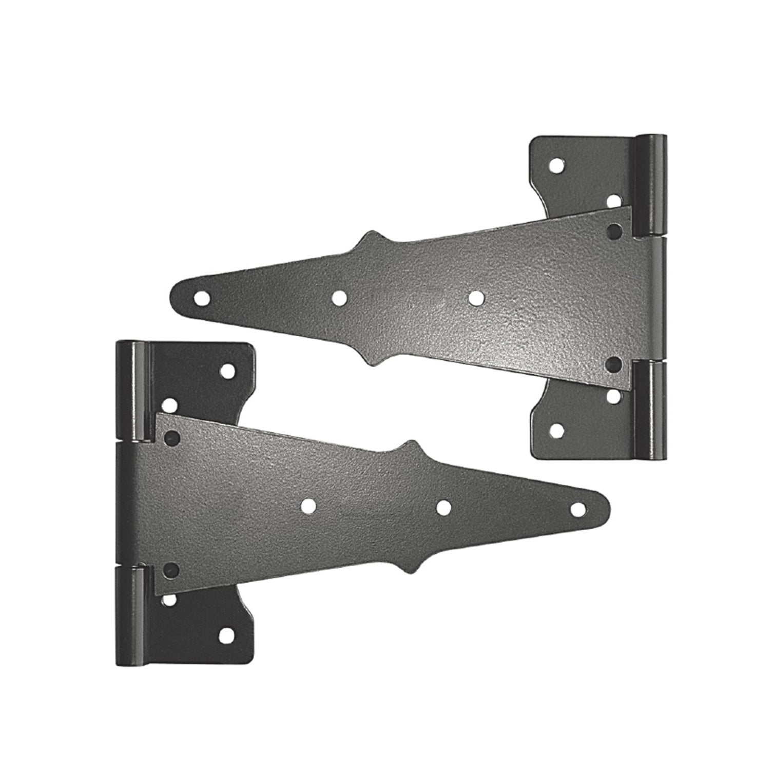 8" Galvanized Steel Tee Hinges, Black (2 Pack)