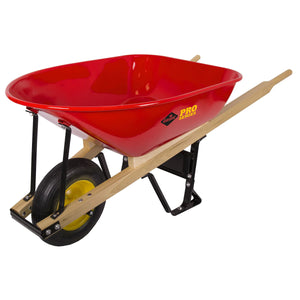 Wheelbarrow steel tray, 6 cu ft, flat free tire