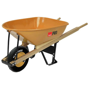 6 Cu. Ft. Wheelbarrow Steel Tray, Flat Free Tire Garant Inc Wheelbarrows