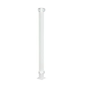 The Regal Rail Urban Rail Corner Post (42") in textured white features a square base and rounded top, standing upright against a plain white background.
