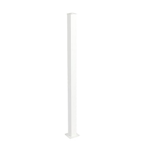 The Regal Rail Urban Rail Stair Post, Textured White (42"), is a single, tall metal post with a square base and flat top, designed for 42" aluminum railing systems. It stands upright against a plain white background.