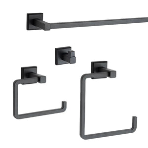 4-Piece Ultra Bath Set, Matte Black Taymor Bath Set