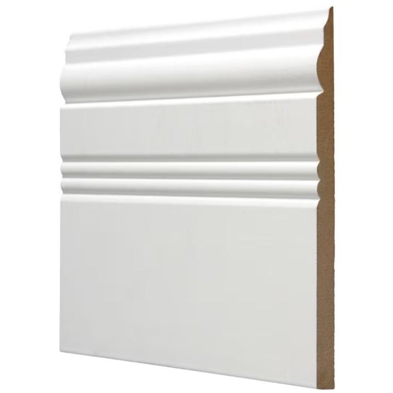 3/8" x 6-1/2" Medium Density Fibreboard Primed Baseboard Moulding, by Linear Foot