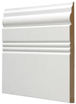 3/8" x 6-1/2" Medium Density Fibreboard Primed Baseboard Moulding, by Linear Foot