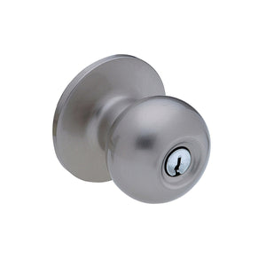 Villa Ball Entry Knob - WR5 Keyway, Satin Nickel