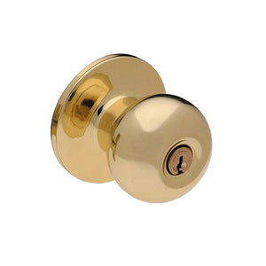 Villa Ball Entry Knob - WR5 Keyway, Polished Brass