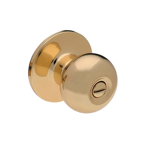 Villa Ball Privacy Knob, Polished Brass