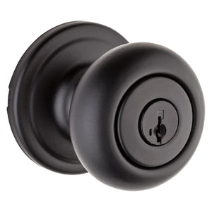 Troy Knob Entry, Matte Black