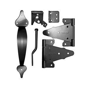 Steel Wooden Gate Combo Kit Deluxe, Black