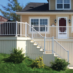 8′ Long x 36″ High White Aluminum Stair Railing Kit