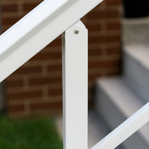 White Stoop Railing Kit for 2-Steps Nuvo Iron