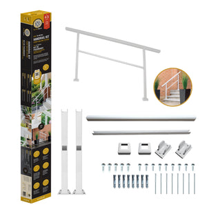White Stoop Railing Kit for 2-Steps Nuvo Iron