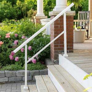 White Stoop Railing Kit for 2-Steps Nuvo Iron