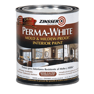 Zinsser Perma White Mould & Mildew Interior Paint in Tintable Semi Gloss, 946 ml