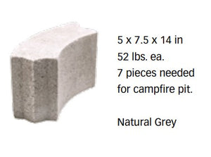 5"x7-1/2"x14" BBQ Block, Natural Grey