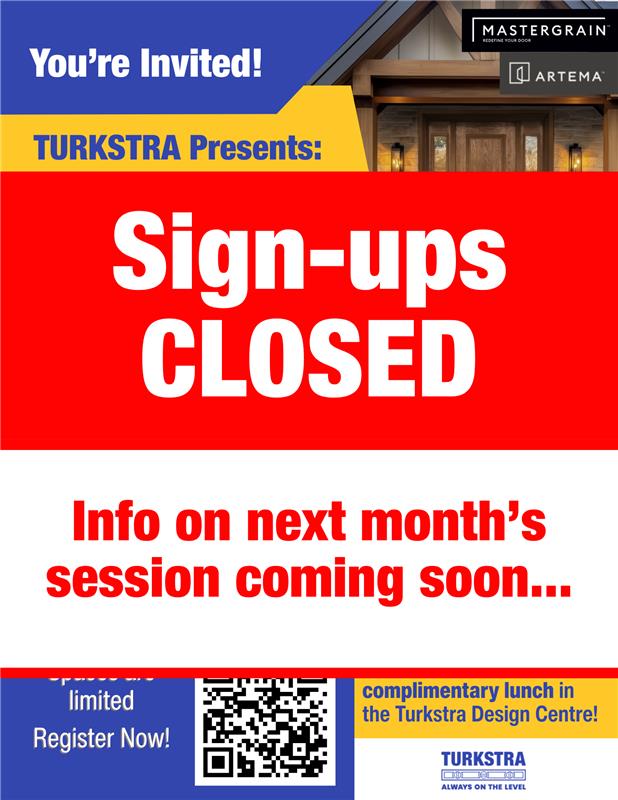 Invitation card with sign-ups closed message and details about a future session.