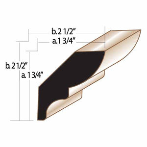 3/4” X 2 1/2” Oak Colonial Crown Moulding