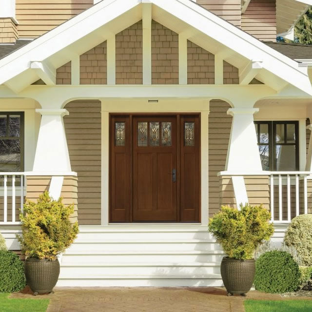 Craftsmen style exterior entry doors at the Turkstra Design Centre