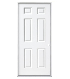 34" Steel Utility Door, 6 Panel Left Hand