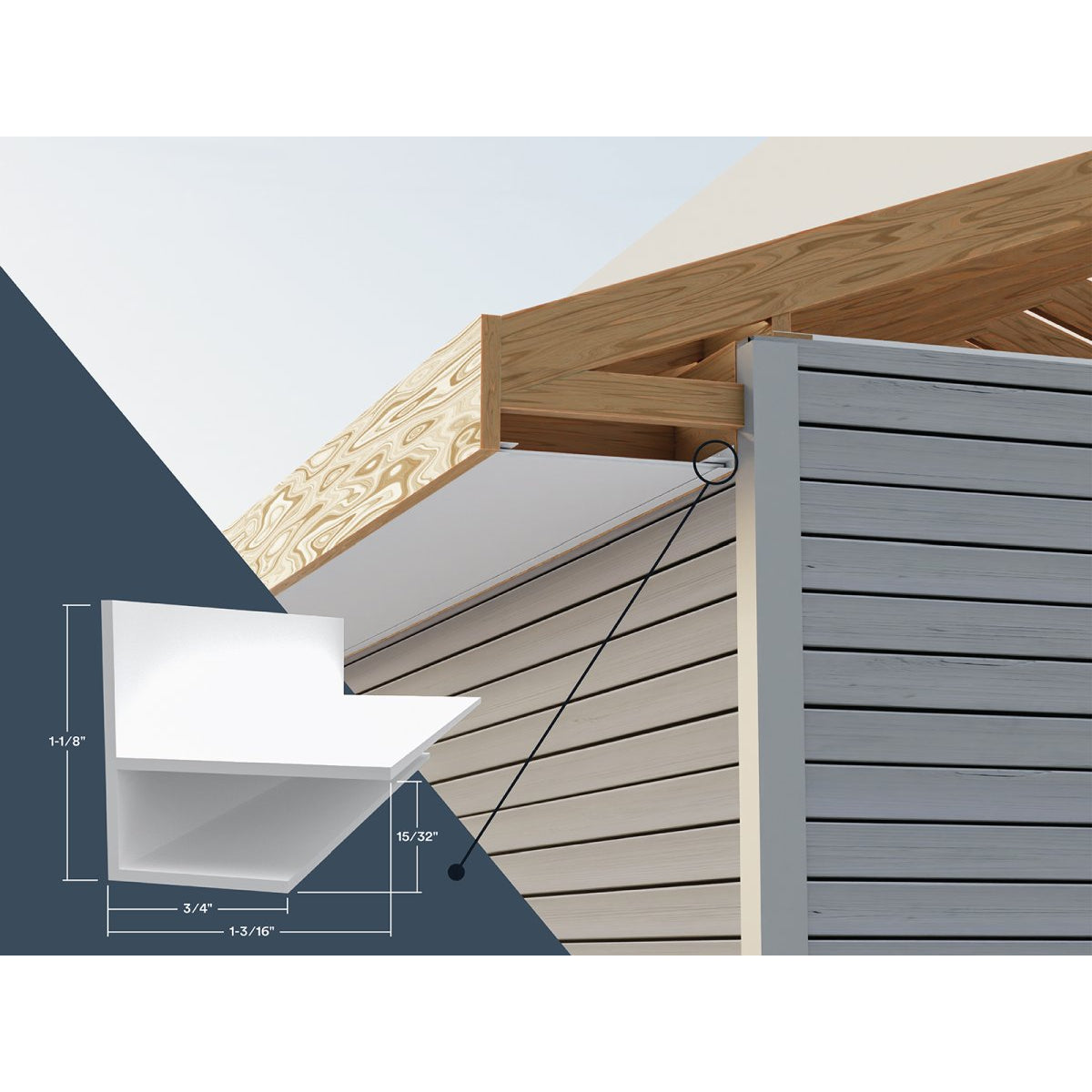 Trusscore 1/2" Wall&Ceiling F Trim, Grey