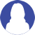 A circular icon showing a white silhouette of a person with long hair on a solid blue background. The style is simple and generic, typically used as a profile placeholder.
