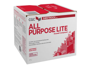 CGC All Purpose-Lite Drywall Compound, Ready-Mixed, 17 Liter Carton, 1 Carton