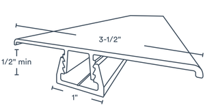 10’ x 3 ½” x ½” Trusscore Grey PVC H-Channel Snap-In Trim