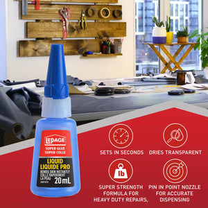 LePage Super Glue Liquid Professional, Clear 20g