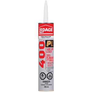 LePage PL400 Subfloor and Deck Adhesive 295ml, Light Tan