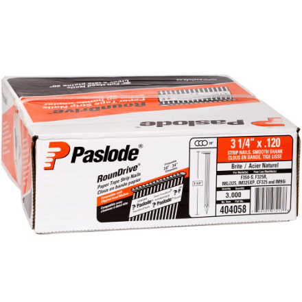 .120x3-1/4" Smooth Shank RounDrive Framing Strip Nails (3000/Box)