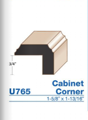1-5/8x1-3/16" Cabinet Corner Oak