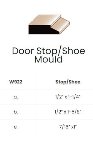 7/16”x1” Poplar Step Bevel Door Stop