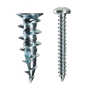 #8 Zinc WallDriller Anchor w/ Screw (4 Pack)